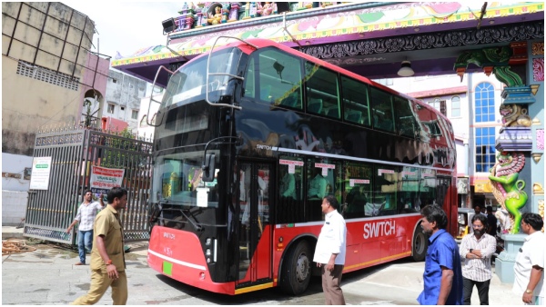 Bhumana Abhinay Reddy launches Electrical double Decker bus at Tirupati