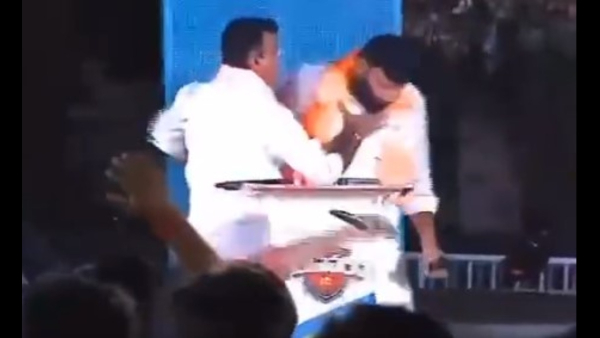 quthbullapur mla vivekananda attacked on bjp mla candidate kuna srisailam goud on live tv quthbullapur mla vivekananda attacked on bjp mla candidate kuna srisailam goud on live tv