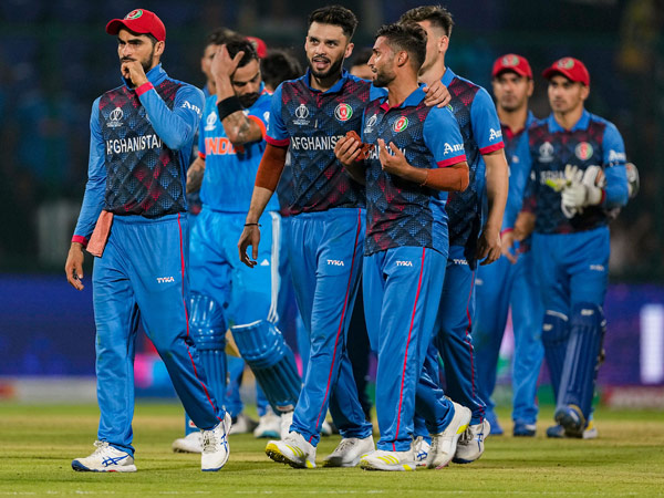 Afghanistan players walk off the field 