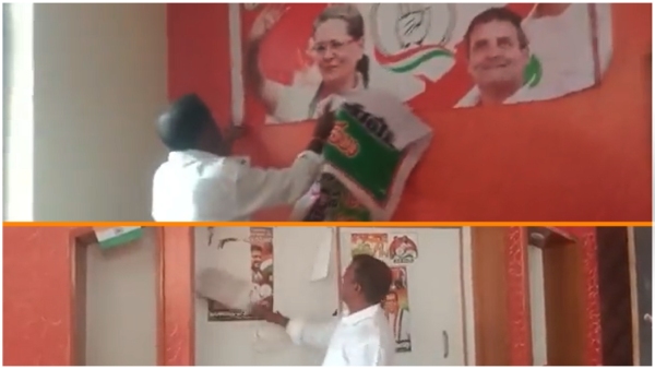 After allocating ticket to Jully Krishna Rao, congress workers protest at Kollapur 