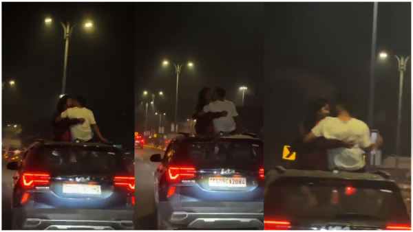  A love couples romance on the road of Hyderabad.