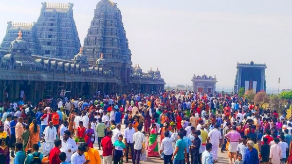 Indrakeeadri Temple Witnessed a huge rush of devotees on occasion of Mula Nakshatram
