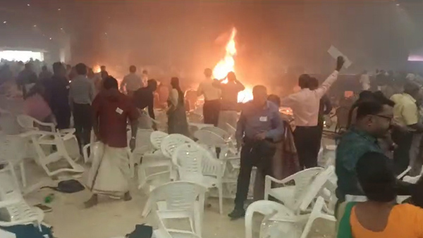 One person died, and several injured in an explosion in Kalamassery, A tiffin box bomb has been suspected One person died, and several injured in an explosion in Kalamassery, A tiffin box bomb has been suspected