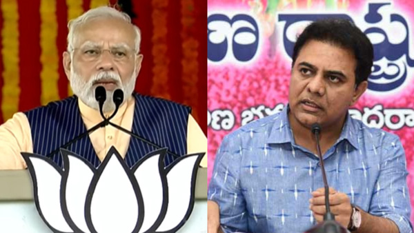 telangana minister KTR hits out pm modi for his comments of kcr wants to join NDA