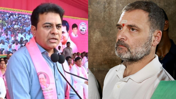KTR hits out at rahul gandhi for his comments on brs government