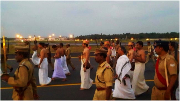 Padmanabhaswamy arattu celebration at the international airport.. Flights will be stopped for 5 hours!!
