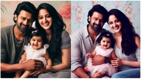 hero prabhas and heroine anushka images with artificial intelligence