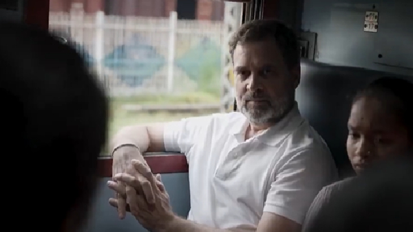 A video of Rahul Gandhi traveling by train for two hours is going viral on social media