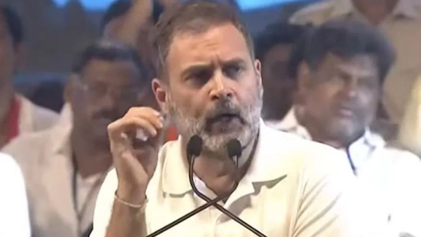  Rahul Gandhi hits out at BRS and BJP in kollapur public meeting