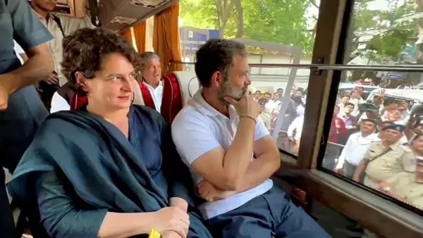 Rahul Gandhi and Priyanka Gandhi started Vijayabheri Yatra together