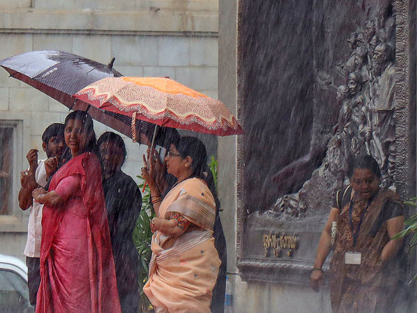 Due to heavy rains in many parts of Bengaluru, traffic has come to a standstill