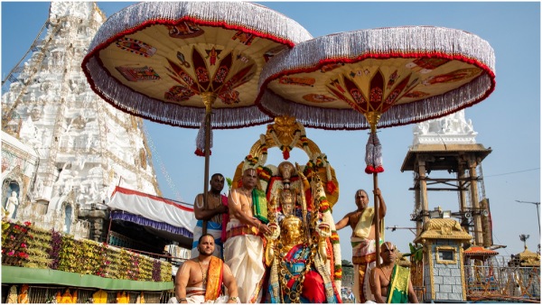  Shri Malayappa in the decoration of Kodandarama on the Hanuman vehicle at Tirumala Brahmotsavam
