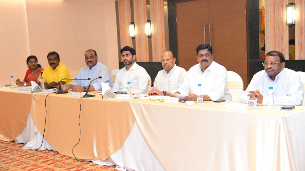  tdp-janasena joint co-ordination committee meeting begins in rajahmundry, pawan, lokesh attends