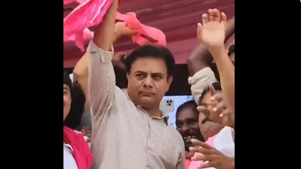 ktr slams at congress at yellareddipet public meeting in sircilla district; dance with youth leaders ktr slams at congress at yellareddipet public meeting in sircilla district; dance with youth leaders