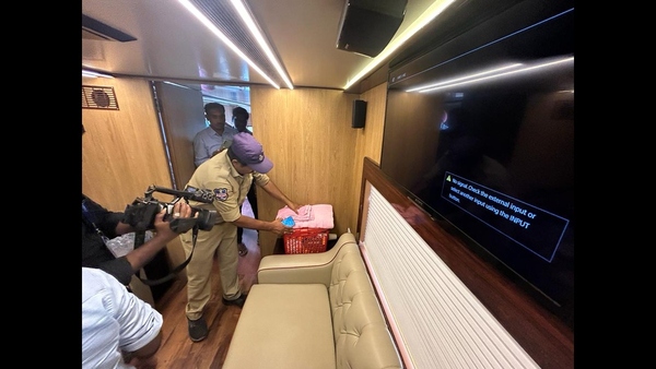  election commission officials check cm kcr campaign vehicle