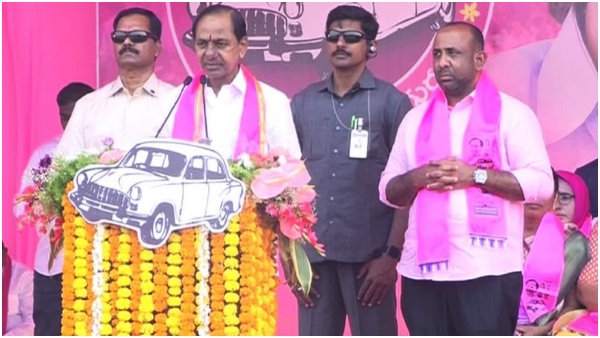 KCR hits out at congress party in BRS Public Meeting at Bodhan