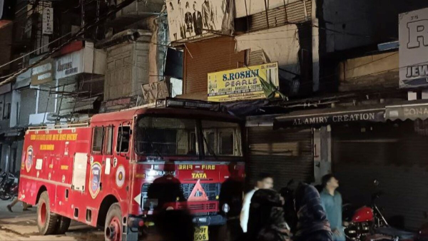 A fire broke out in an apartment in Hyderabads Charminar