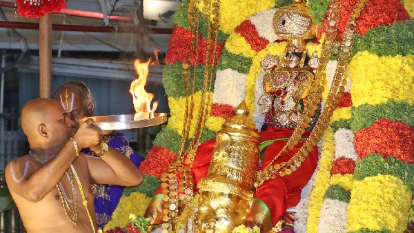 The auspicious Karthika Pournami Garuda Vahana Seva was observed with celestial fervour in Tirumala The auspicious Karthika Pournami Garuda Vahana Seva was observed with celestial fervour in Tirumala