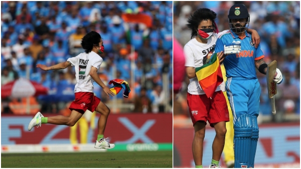World Cup Final: palestine supporter reaches at virat kohli during india-australia match