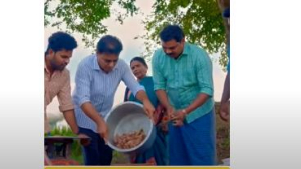 Minister KTR cooked country chicken curry even in the busy schedule of elections.. Here is the video!!