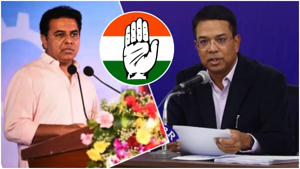  Congress complains to CEC Vikas Raj to Take action on KTR 