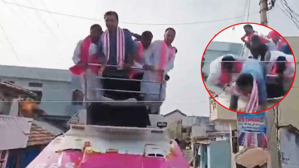 KTR fell from the campaign vehicle in armur; Injuries to KTR!!