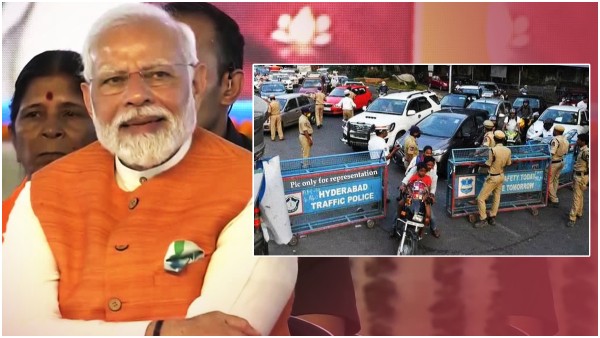 Today, Modi meeting in parade grounds; Traffic restrictions in Hyderabad!! Today, Modi meeting in parade grounds; Traffic restrictions in Hyderabad!!
