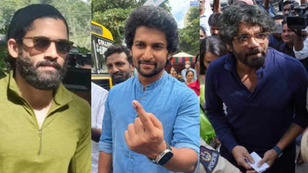 tollywood celebrities nagarjuna, allu arvind, rajamouli vote in telangana election polling