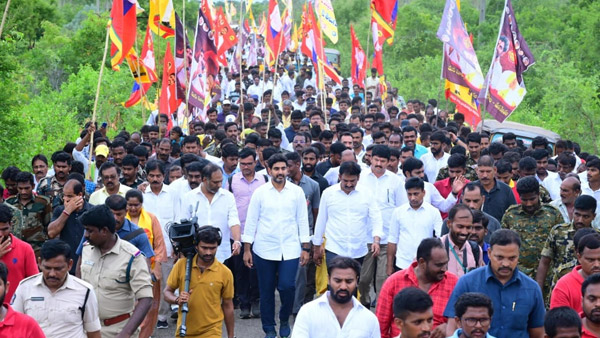 Nara Lokesh resumed yuvagalam padayatra again from podalada, where he stops in past