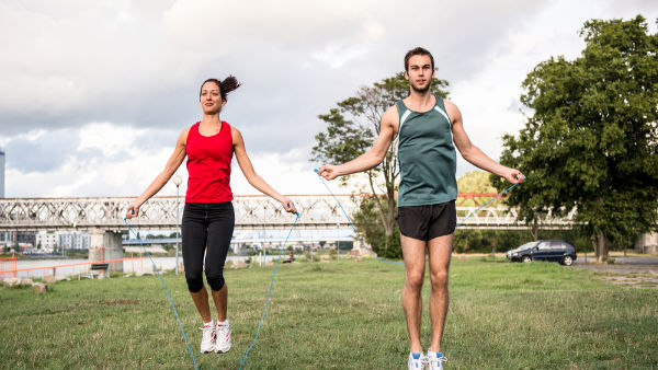 Early morning... skipping is a good exercise...! Early morning... skipping is a good exercise...!