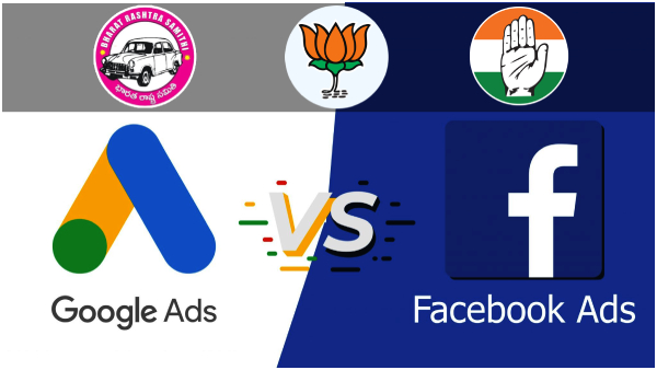 On the occasion of Telangana elections, the parties gave huge advertisements to Google and Facebook