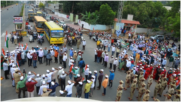  patriotism along with voter awareness in nalgonda with janaganamana utsava samiti!!