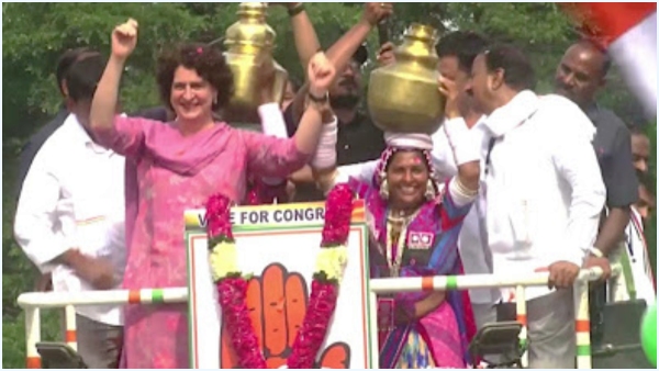 Priyanka Gandhi dance with banjara women. Josh in Congress!! Priyanka Gandhi dance with banjara women. Josh in Congress!!