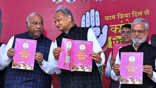 Rajasthan congress manifesto promises caste census, 4 lakh jobs, 2 lakh interest free farmer loans 