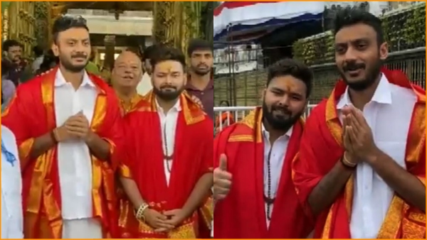 Cricketers Rishabh Pant and Axar Patel visits Tirumala temple