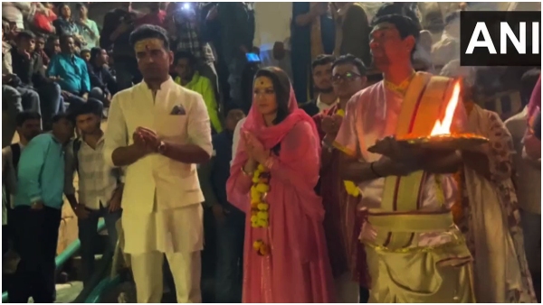  Sunny Leone attended Gangaharathi in Varanasi...