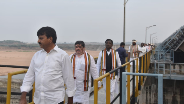Telangana ministers visits Kaleswaram project