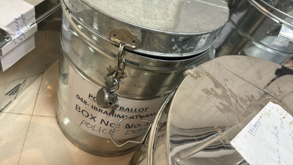 Postal ballet boxes in ibrahimpatnam rdo office; congress protests Postal ballet boxes in ibrahimpatnam rdo office; congress protests