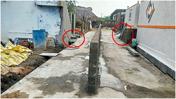 A man built a wall on CC road due to a fight with others