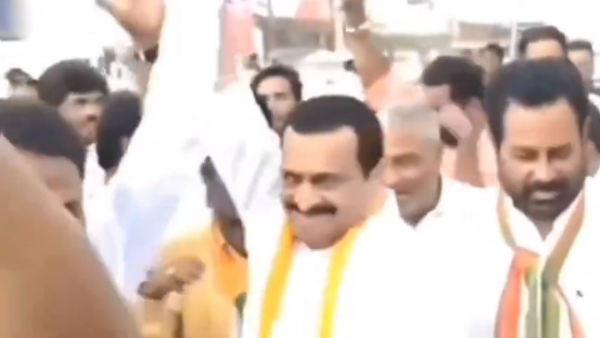 Revanth Reddy Oath taking: Tollywood producer Bandla Ganesh dance with Congress workers