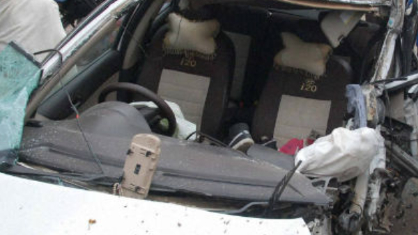 A car plunged into a lake in Vikarabad district