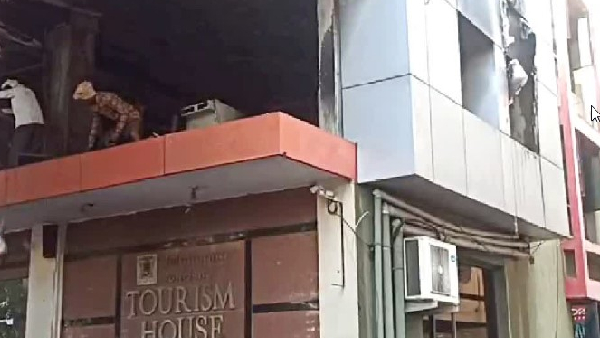 fire accident in telangana tourism bhavan, key documents burned: narayana slams brs govt 