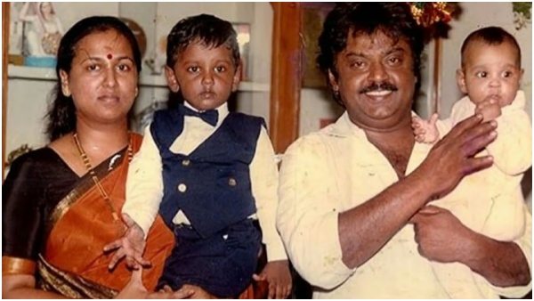 Hero Vijay Kant, who got married at a late age, was born in Vellore district to Premalatha