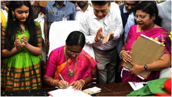 konda surekha took charge as minister: first signed on this file