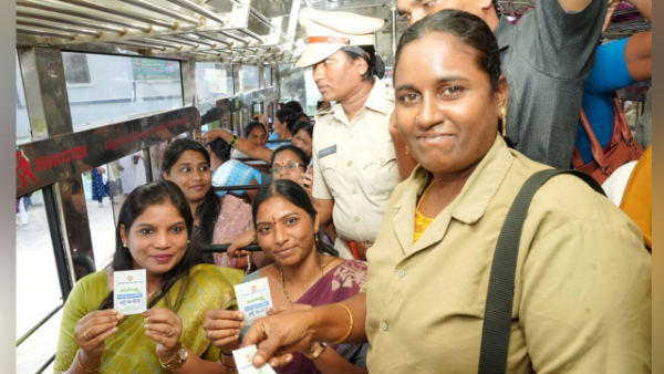 50 lakh people traveled in tsrtc buses in one day due to free travel for women scheme