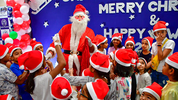 Today is Christmas: churches decorated beautifully ; Celebrations from midnight!!