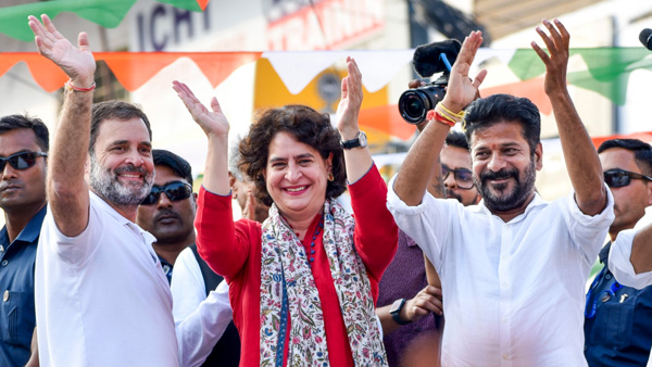 Telangana Assembly elections results 2023: Congress supports gathered Revanth Reddys residence
