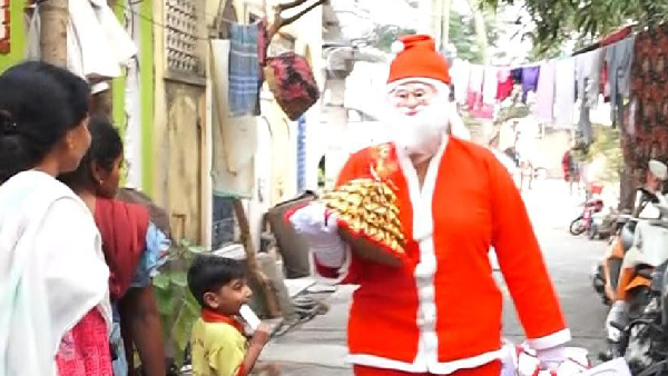 ap minister rk roja turned as santa claus, surprise gifting to poor family on ys jagan birthday