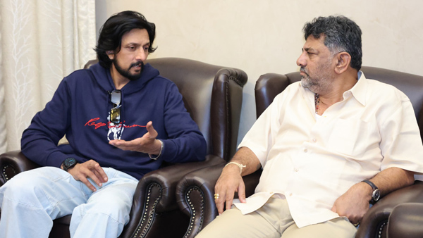 Star hero Kiccha Sudeep held secret talks with Karnataka DCM DK Shivakumar