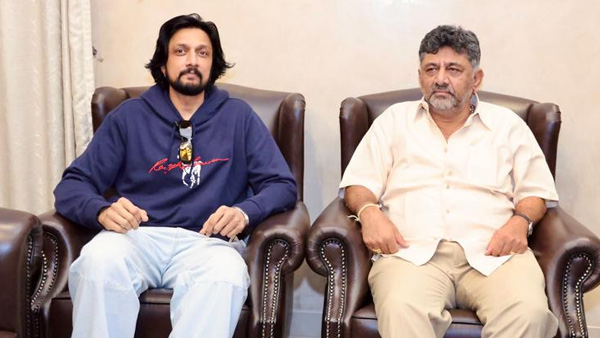 Star hero Kiccha Sudeep held secret talks with Karnataka DCM DK Shivakumar